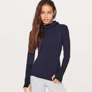 Lululemon dark navy hoodie with black sleeve accent